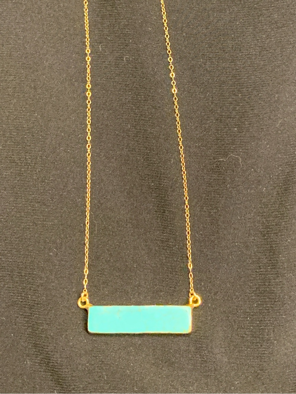 Betsy Pittard Design Costume Jewelry Turquoise Colored Stone Bar Necklace